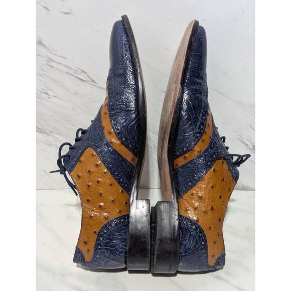 Stacy Adams Navy and Cognac Leather Derbys main image 4